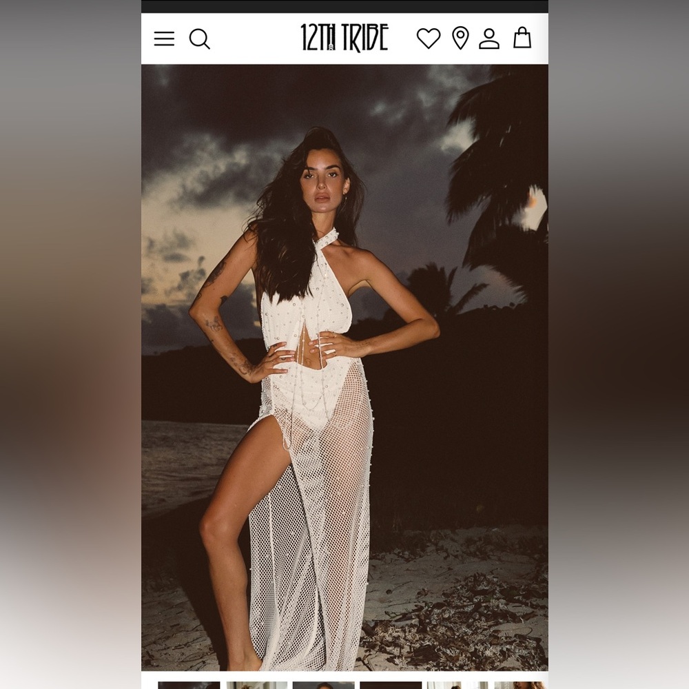 12th Tribe- Bellagio White Pearl Maxi Dress (sold out on 12th Tribe)